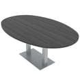 thumbnail image 1 of 6X4 Conference Table With Metal Base Boat Oval Shape Data And Electric, 1 of 5