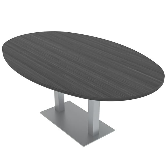 6X4 Conference Table With Metal Base Boat Oval Shape Data And Electric