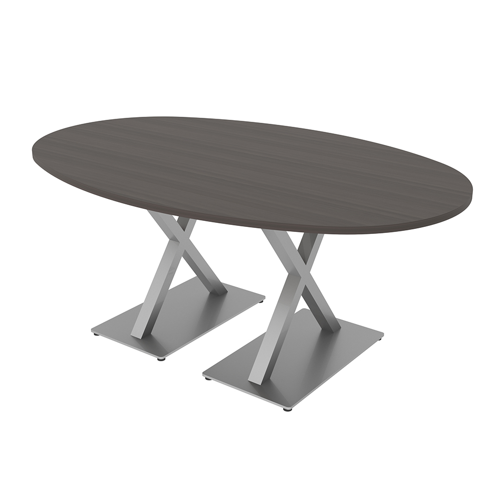 Regency Flip Top Mobile Training Table 84x24 Inch Cherry - With Nesting Chairs
