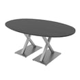 thumbnail image 1 of 6X4 Conference Table With X Base Boat Oval Shape Data And Electric, 1 of 5