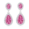 thumbnail image 1 of 6X4 MM Pear Pink Cz 925 Sterling Silver Dangle Engagement Earring, 1 of 2