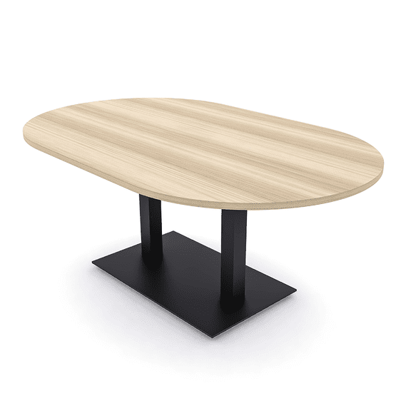 6X4 Racetrack Conference Table Metal Base Electric Unit Harmony Series
