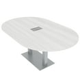 thumbnail image 1 of 6X4 Racetrack Conference Table Metal Base Electric Unit Harmony Series, 1 of 8