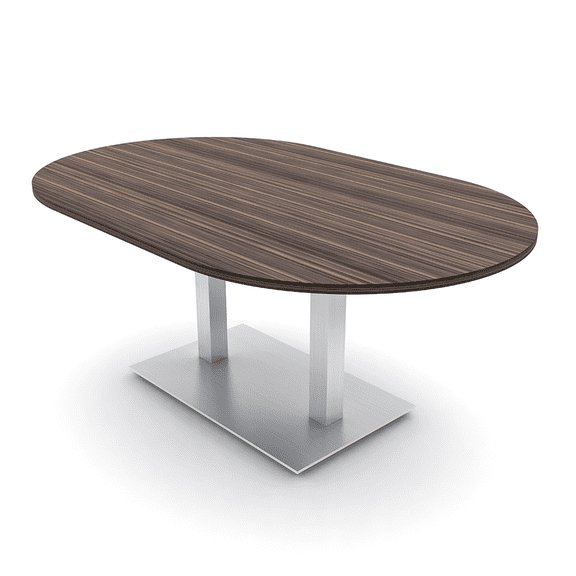 6X4 Racetrack Conference Table Metal Base Electric Unit Harmony Series