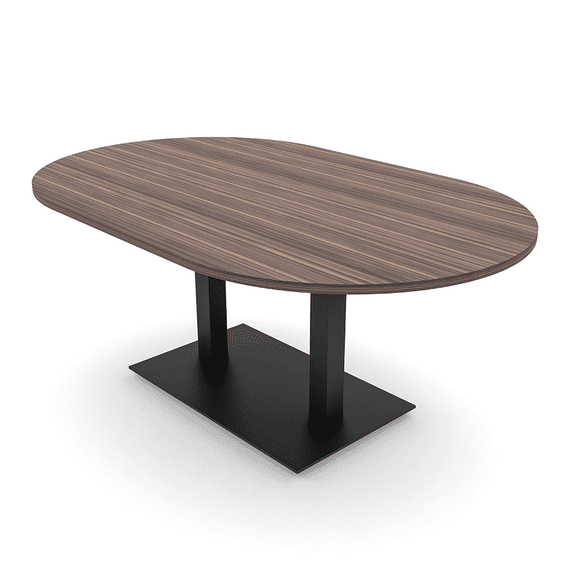 6X4 Racetrack Conference Table Metal Base Electric Unit Harmony Series