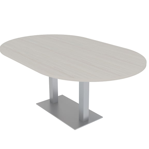 6X4 Racetrack Conference Table Metal Base Electric Unit Harmony Series