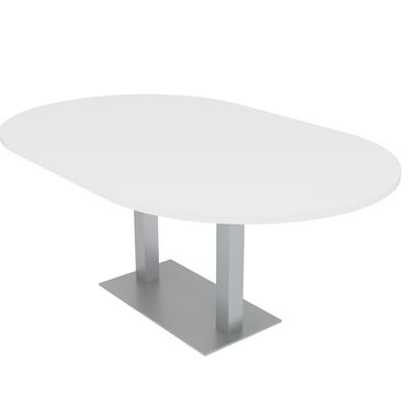 6X4 Racetrack Conference Table Metal Base Electric Unit Harmony Series