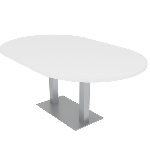 6X4 Racetrack Conference Table Metal Base Electric Unit Harmony Series