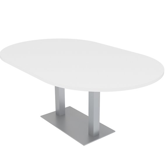 6X4 Racetrack Conference Table Metal Base Electric Unit Harmony Series