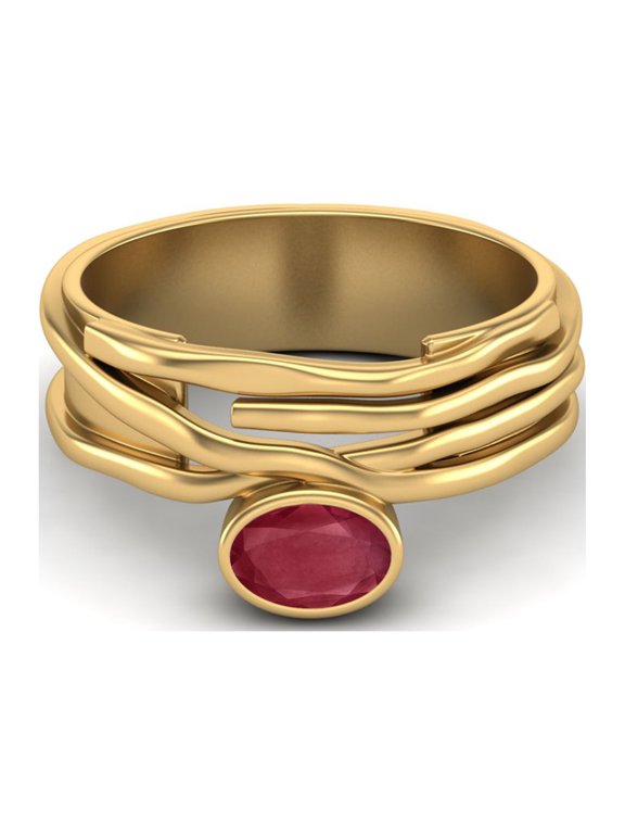 6X4MM Oval Shape Ruby Glass Filled Wide 925 Sterling Silver Gold Vermeil Bridesmaid Valentines Day Gifts Ring
