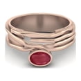 thumbnail image 1 of 6X4MM Oval Shape Ruby Glass Filled Wide 925 Sterling Silver Rose Vermeil Bridesmaid Valentines Day Gifts Ring, 1 of 3