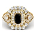 thumbnail image 1 of 6X4mm Cushion Shape Black Spinel 925 Silver Yellow Plated Cocktail Women Valentines Day Gifts Ring, 1 of 4