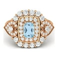 thumbnail image 1 of 6X4mm Cushion Shape Blue Topaz 925 Silver Rose Plated Cocktail Women Valentines Day Gifts Ring, 1 of 4
