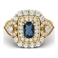 thumbnail image 1 of 6X4mm Cushion Shape London Blue Topaz 925 Silver Yellow Plated Cocktail Women Valentines Day Gifts Ring, 1 of 4