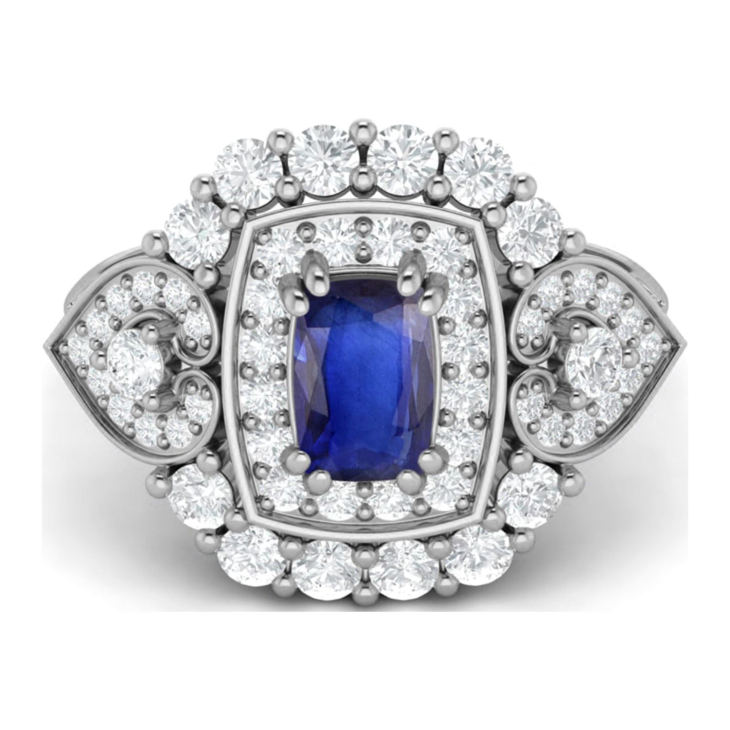 6X4mm Cushion Shape Natural Blue Sapphire 925 Sterling Silver Cocktail Women Valentines Day