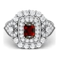 thumbnail image 1 of 6X4mm Cushion Shape Natural Garnet 925 Silver Cocktail Women Valentines Day Gifts Ring, 1 of 4