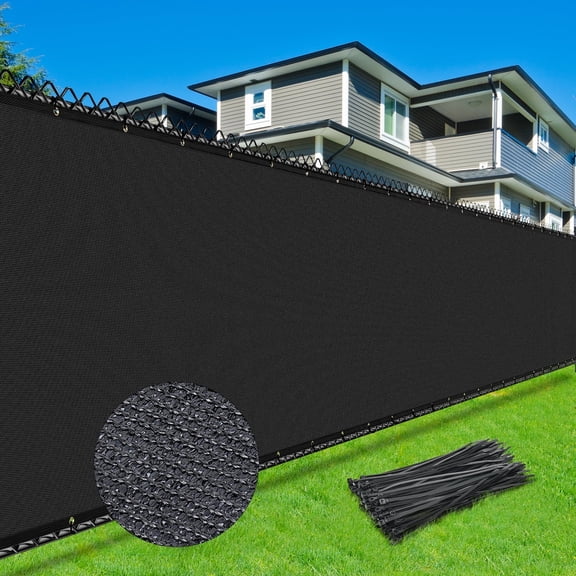 6*50FT Privacy Fence Screen, 90% Shade Cover with Brass Grommets Heavy Duty Perfect for Outdoor Back Yard, Black