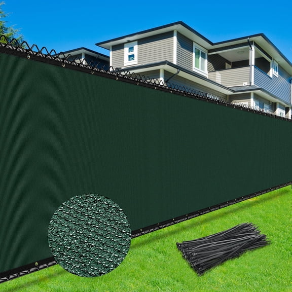 Privacy Fence Screen 6' x 50', 90% Shade Cover with Brass Grommets Heavy Duty Perfect for Outdoor Back Yard, Green