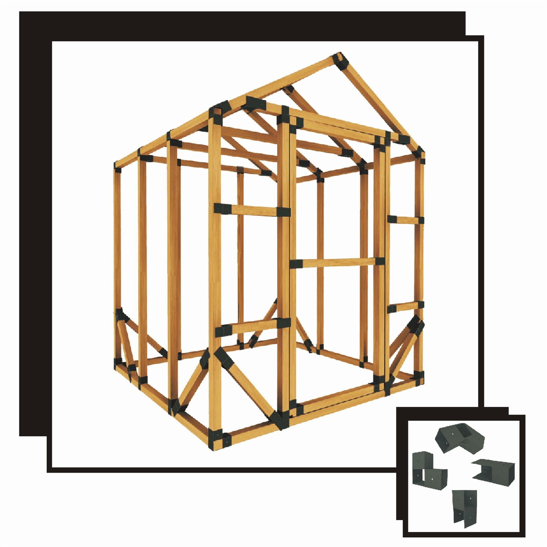 6X6 GREENHOUSE - DIY FRAMING BRACKET KIT