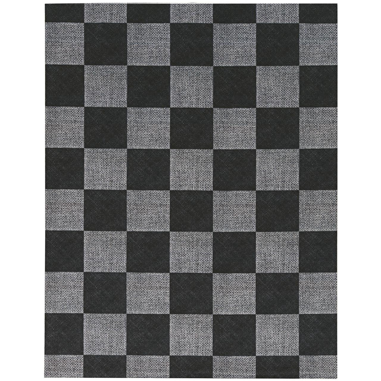6X8 Black/Grey Sisal Area Rug w/TPR