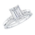 thumbnail image 1 of Rosec Jewels 6X8 MM Emerald Cut Lab Grown Diamond Bridal Ring Set - Gift For Women, 14K White Gold, US 7.00, 1 of 8