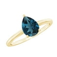 thumbnail image 1 of Rosec Jewels Solitaire London Blue Topaz Teardrop Ring for Women - 6X8 mm Pear Shape - December Birthstone Ring - AAA Quality, 18K Yellow Gold, US 3.00, 1 of 5