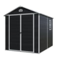 thumbnail image 1 of CarButler 6x8ft Resin Outdoor Storage Shed Heavy Duty Waterproof Shed with Floor,Window and Lockable Doors for Garden Patio Backyard Black, 1 of 8