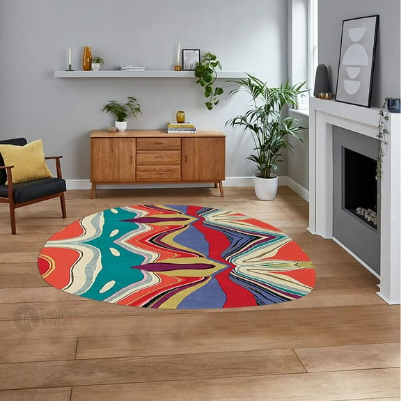 6X9 Area Rug, Living room, Bedroom, Oval Carpet, Geometric Carpets, Tufted Rugs