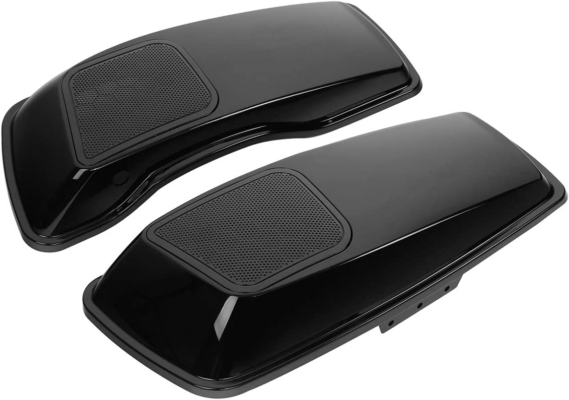 Zhisheng Powersports Saddlebag Speaker Lids For Harley Touring (1994-2013) - 6x9" Cutout Grills, Vivid Black ABS