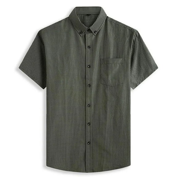 6XL 7XL 8XL 9XL 10XL 12XL Plus Size Men's Plaid Short Sleeve Shirt Fashion Business Casual Loose Straight Shirt Male Clothes