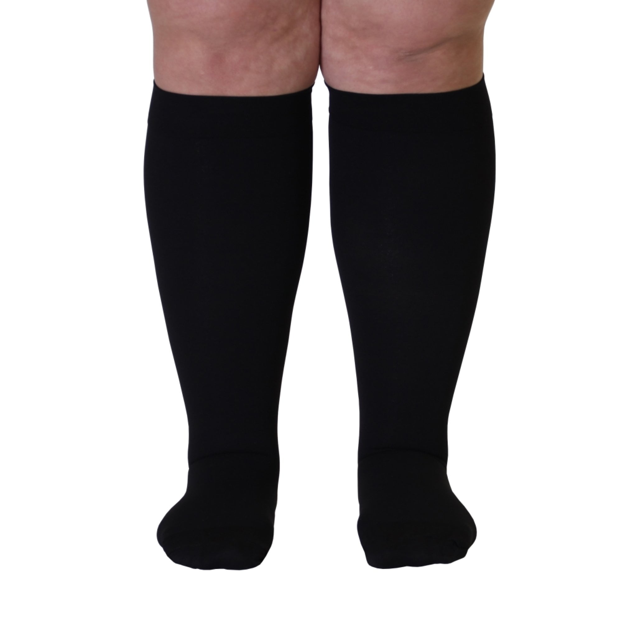 Refeel Plus Size Compression Socks Wide Calf For Women & Men 20-30 mmhg - Large  Size Knee High Support Stockings For Medical 01- Black/Purple/Navy XX-Large