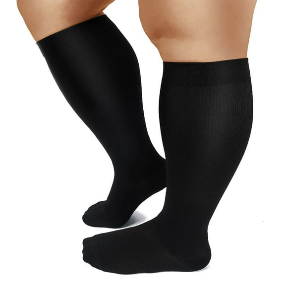 6XL Plus Size Compression Socks for Women Men Closed Toe Wide Calf Extra Large Knee High Compression Stockings Support for Circulation Nurses Running for Varicose Veins ChYoung Aosijia