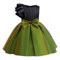 thumbnail image 1 of 6Y Little Girls Dress Little Girls Princess Dress Solid Color Party Dress 7Y Girls Sleeveless Ruffle Pleated Dress Green, 1 of 7