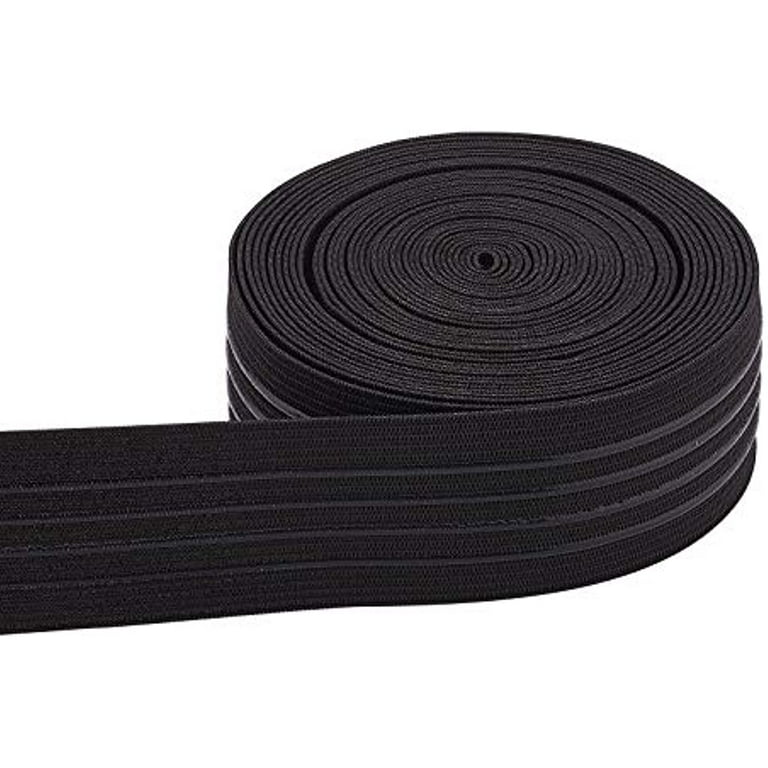 6Yards 37mm Wide Non-Slip Elastic Band Straight Silicone Elastic Gripper  Band Flat Waistband for Garment Sewing Project Black 
