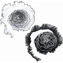 6Yards Ruffled Pleated Lace Fabric Trim 1-5/8 Inch Retro Organza Tulle Fabric Ribbon Black White Matching Lace Wavy Ribbon