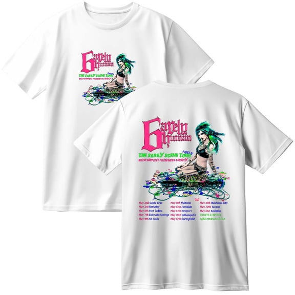 6arelyhuman The Sassy Scene Tour 2025 Cotton T-Shirt Women Men Casual Crewneck Short Sleeve Tee