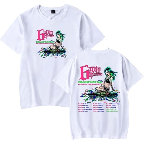 6arelyhuman The Sassy Scene Tour 2025 Merch Short Sleeve T-shirt Unisex Fashion Crew Neck Top