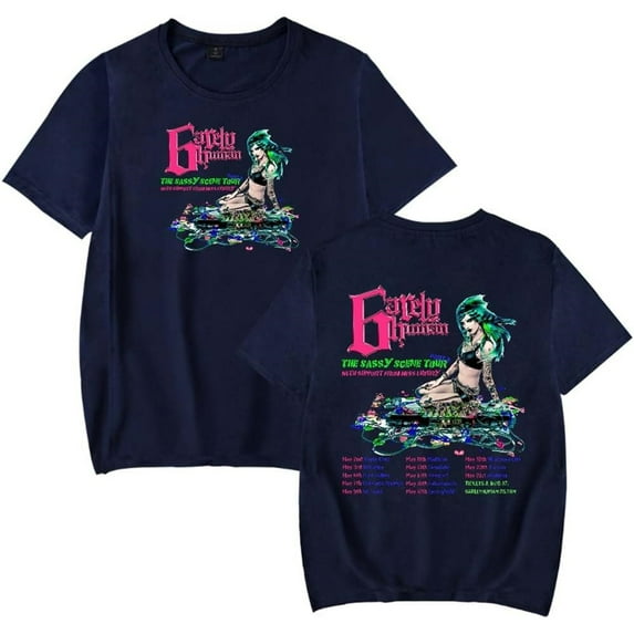 6arelyhuman The Sassy Scene Tour 2025 Merch T-Shirt Casual Short Sleeved T Shirt Unisex TShirt