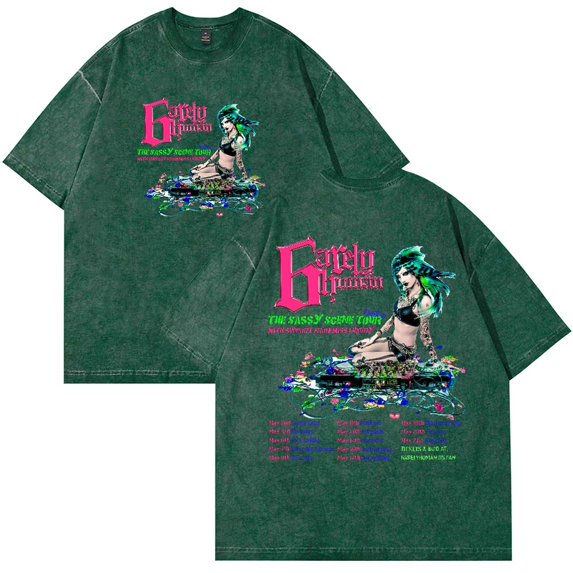 6arelyhuman The Sassy Scene Tour 2025 T-Shirt Vintage Wash Tee Women Men Short Sleeve Crewneck Tee