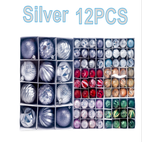 6cm/2.4" Christmas Tree Balls Ornaments Sets Shatterproof Plastic Christmas Bulbs Pendants Bright Colored Balls on Clearance 12PCS (Combo of 6 Ball)