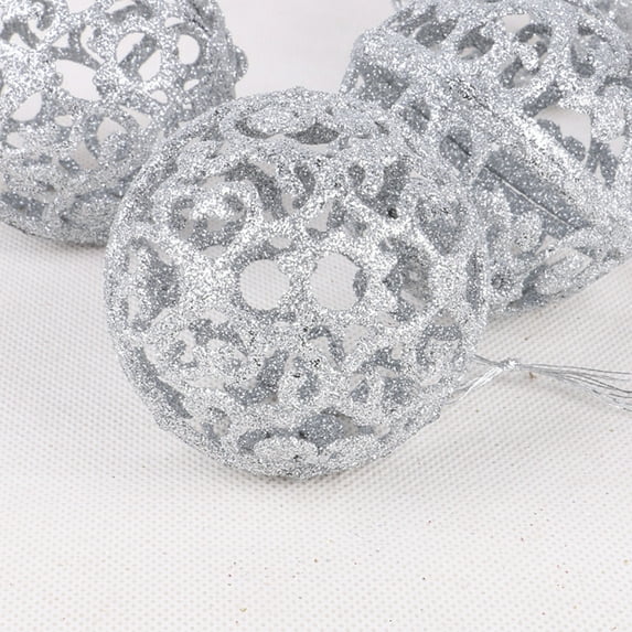 6cm Christmas Tree Bauble Hanging Ornaments, Glitter Holiday Decorations, Durable Plastic, Indoor Party and Home Tree Decorations, Festive DIY Tree Garland Ornaments for Hotels