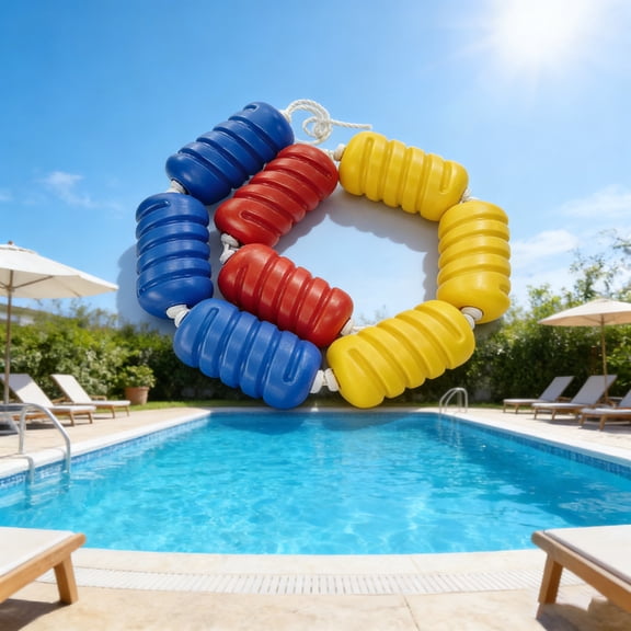 6cm Spiral Swimming Pool Buoy Line, Plastic Floating Lane Separator, Safety Marker for Water Areas, Improved Visibility and Strong Strength, 5m