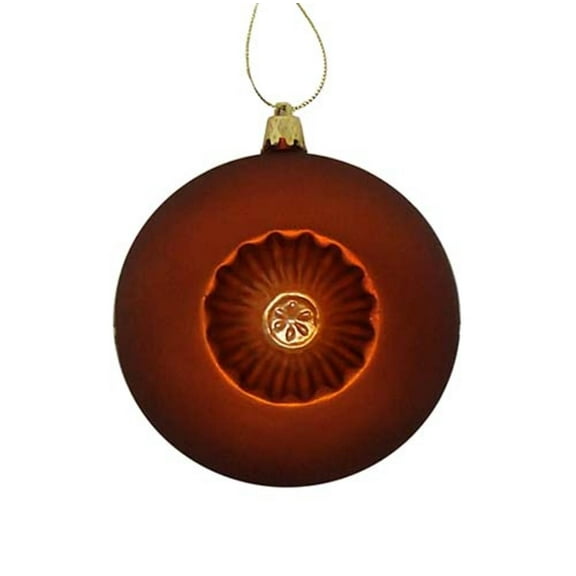 6ct Matte Burnt Orange Retro Reflector Shatterproof Christmas Ball Ornaments 4"