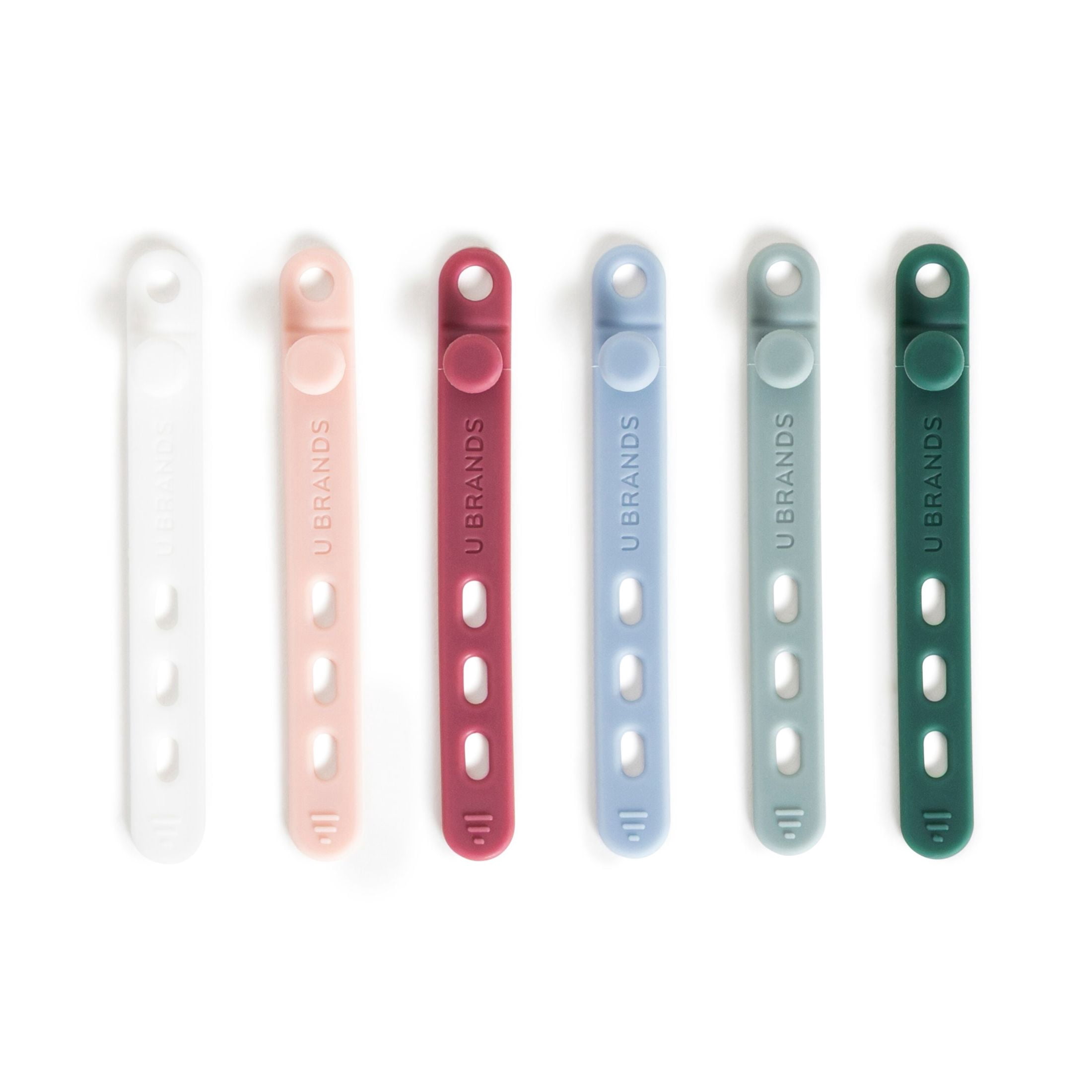 U Brands 6ct Silicone Cord Bands for Chargers and Tech Accessories, Urban Bloom Colors