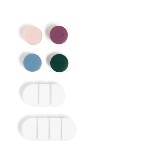 U Brands 6ct Adhesive Silicone Cable Dots for Cords and Chargers, Urban Bloom Colors