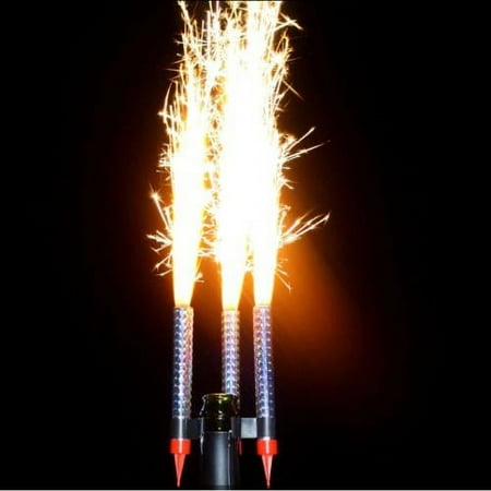 6ct Silver Glitter 7" Large Birthday Wedding Bottle Party Sparkling Candle Cake Candles