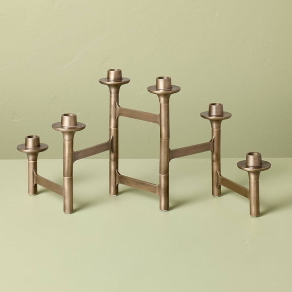 6ct Taper Adjustable Brass Candelabra