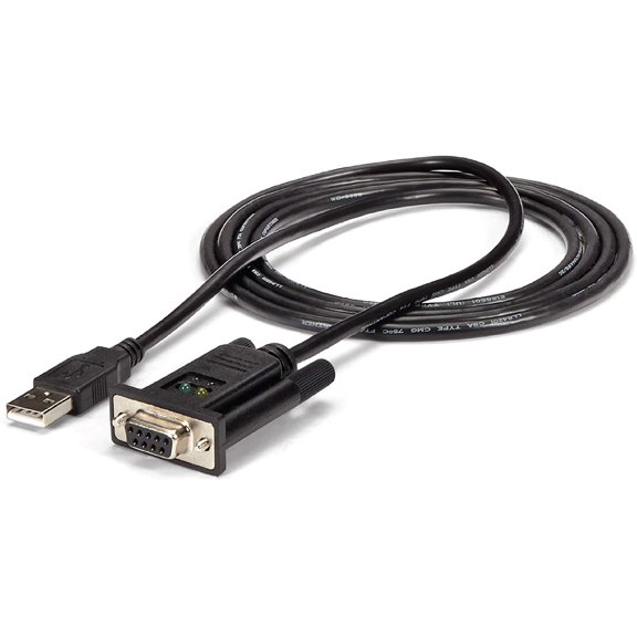 6ft (1.8m) 1-Port USB to Serial RS232 Adapter, FTDI DB9 Serial DCE Adapter Cable, Null Modem, USB 2.0 - TAA