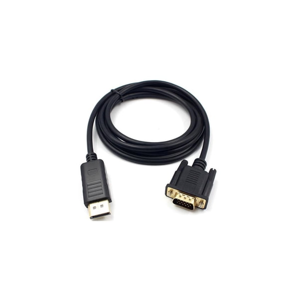 6ft 1080P DP to VGA Gold Plated DisplayPort to VGA Male to Male Adapter Converter Black for Lenovo Dell HP Mac--Axe-Tech