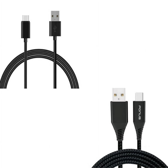 6ft and 10ft Long USB-C Cable Fast Charger Cord TYPE-C Power Wire D2P for ASUS ROG Phone,5,3,2, ZenFone AR,8,6,5z,4,Pro - AT&T Fusion Z, RADIANT Max,5G - Blackberry Key2, Motion, KEYone, LE